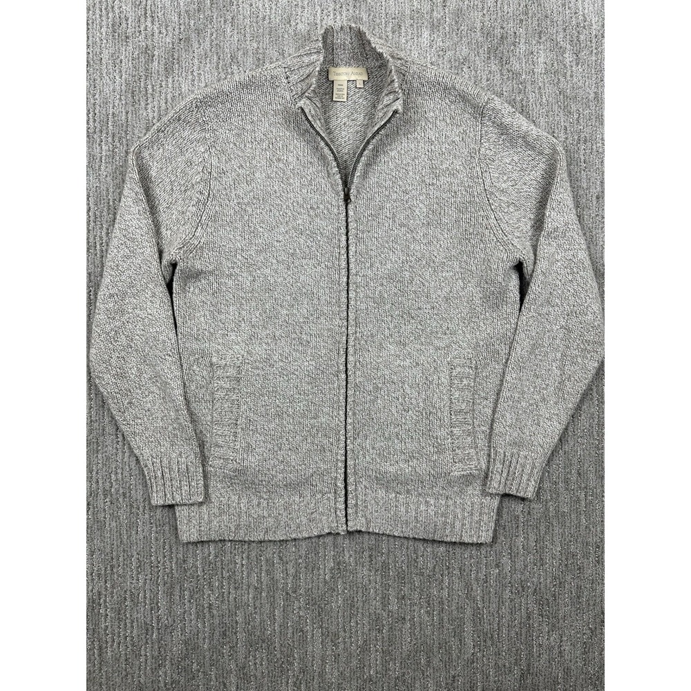 Territory Ahead Wool Blend Full Zip Oatmeal Beige Sweater Mens Large Pockets